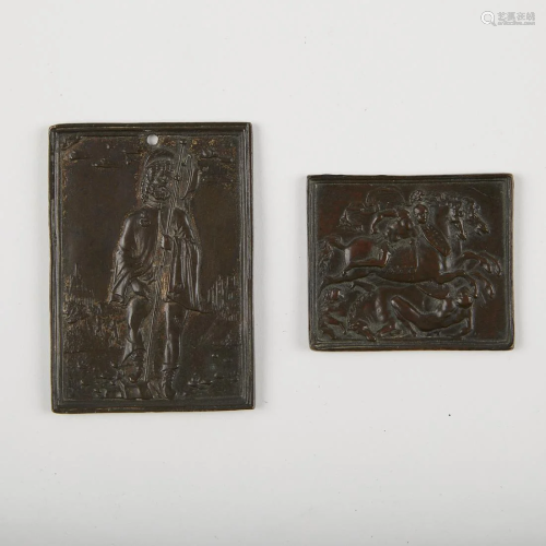 Pair of 17th c. European Bronze Plaques