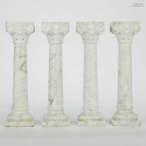 Set of 4 Marble Corinthian Columns