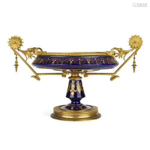 French Empire Ormolu & Enameled Tazza