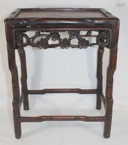 Chinese carved small taboret - 16 1/2