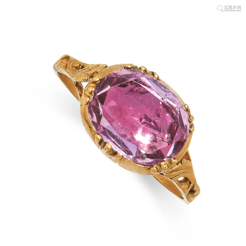 A PINK TOPAZ DRESS RING, 19TH CENTURY AND LATER in