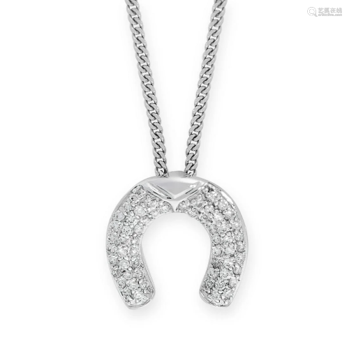 A DIAMOND PENDANT AND CHAIN in 18ct white gold,