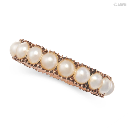 AN ANTIQUE PEARL ETERNITY RING, 19TH CENTURY in yellow