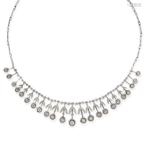 A DIAMOND FRINGE NECKLACE formed of a series of