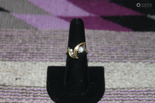 14k Thomas F. Brogan 3 Diamond Ring