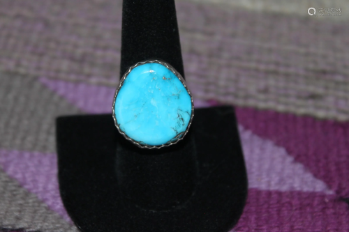 Old Pawn Sleeping Beauty Turquoise Ring