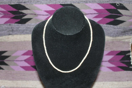 Vintage 3mm Pearl Necklace 20