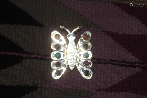 Sterling Butterfly with Multiple Stones