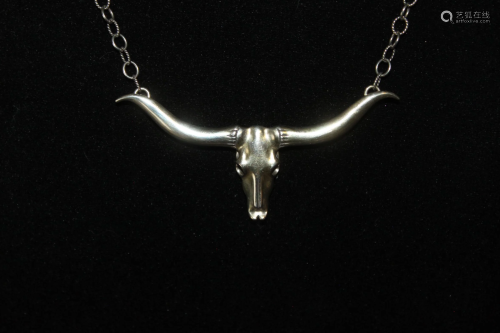 American West Sterling Long Horn Necklace