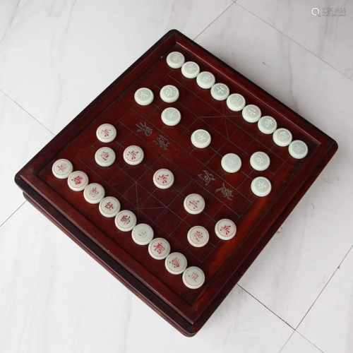 A Set Vintage Chinese Hetian Jade Chess