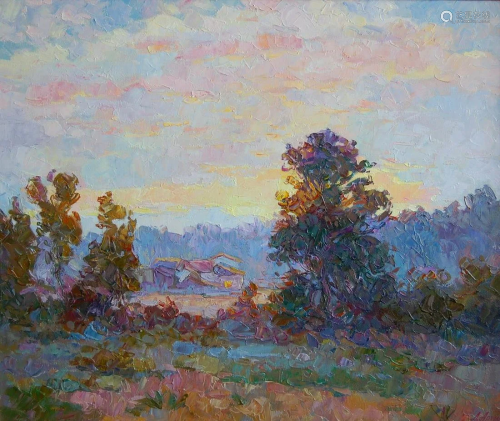 Oil painting Pink morning Kotmin Dmitry