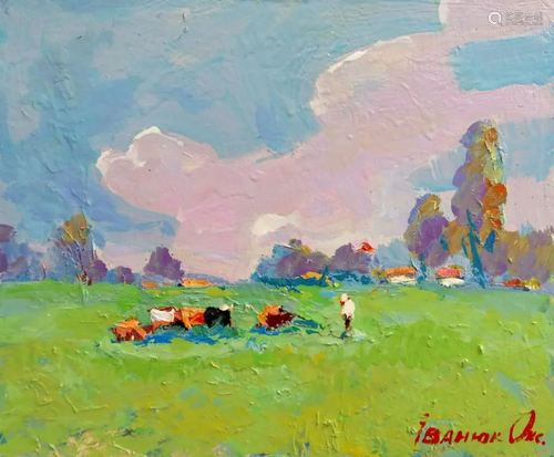 Oil painting In field Kalenyuk Oksana