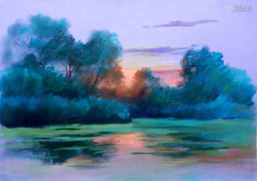Pastel painting Sunset Serdyuk Boris Petrovich