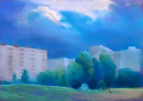 Pastel painting Before the rain Serdyuk Boris Petrovich