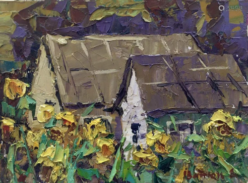 Oil painting Sunflowers at home Kalenyuk Alex