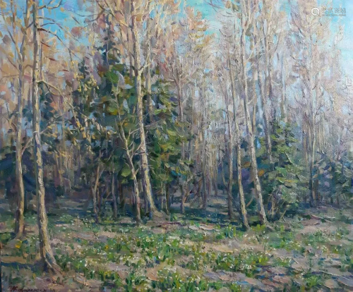 Oil painting Forest landscape Kovalenko Ivan