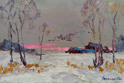 Oil painting Covered in snow Kalenyuk Alex