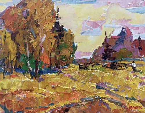 Oil painting Autumn field Kalenyuk Alex