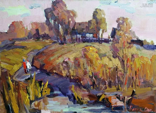 Oil painting Evening landscape Kalenyuk Oksana