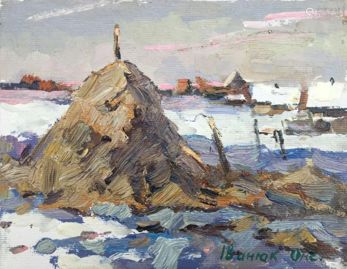 Oil painting Outside the village Kalenyuk Oksana