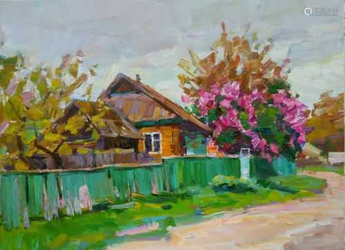 Oil painting Rural street Tepeta Miacheslav