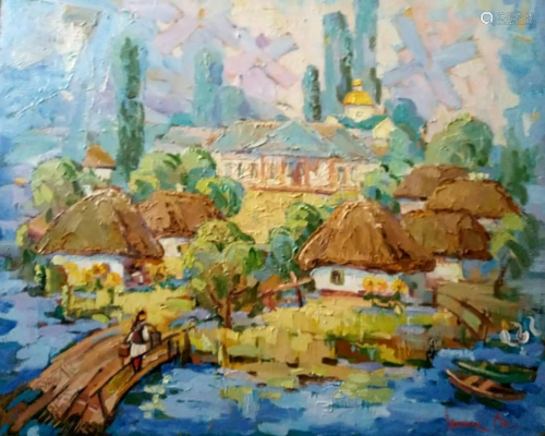 Oil painting Rural landscape Kalenyuk Oksana