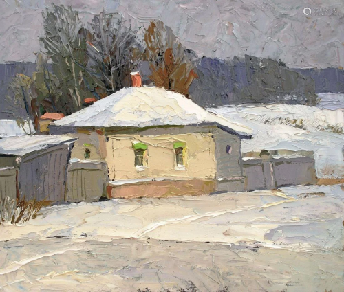 Oil painting Winter sketch Egor Ktpatunov