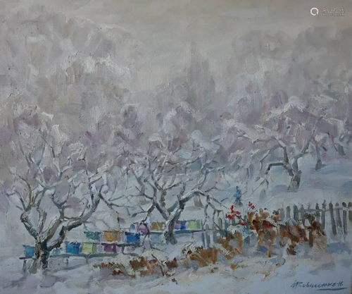 Oil painting Winter landscape Kovalenko Ivan