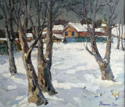Oil painting Winter landscape Kalenyuk Oksana