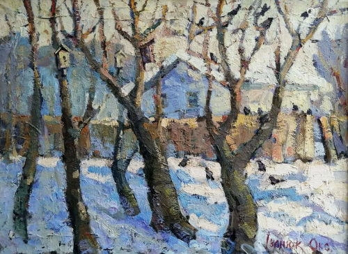 Oil painting Last snow Kalenyuk Oksana