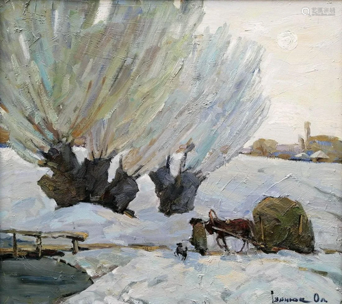 Oil painting Hay cart Kalenyuk Alex