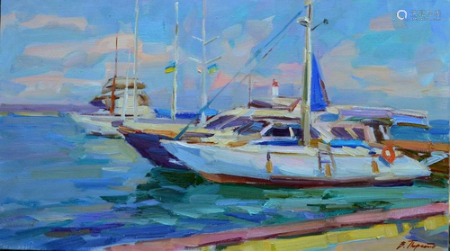 Oil painting Near the pier Tepeta Miacheslav