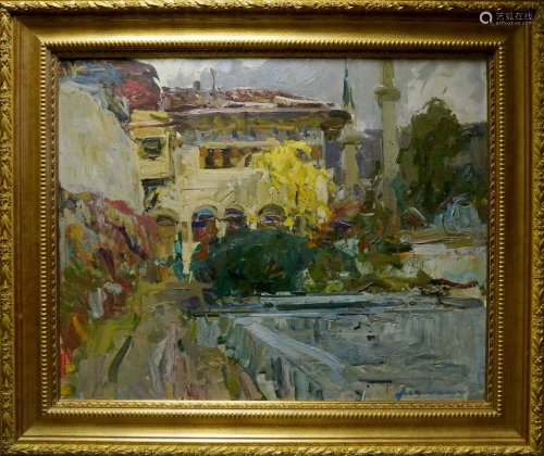 Oil painting Urban landscape Zakharov Fedor Zakharovich
