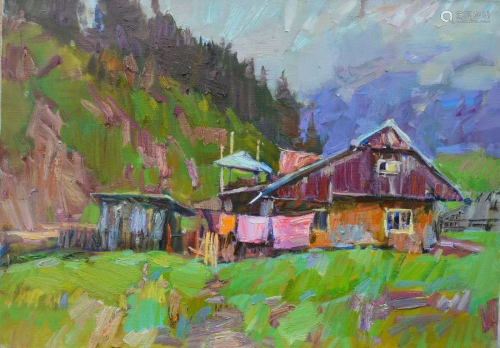 Oil painting Under the mountain Tepeta Miacheslav