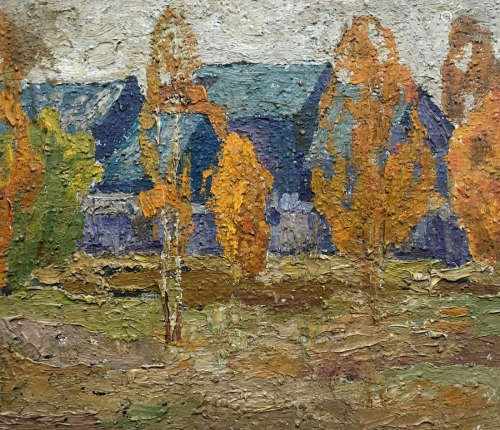 Oil painting Autumn landscape Lukin Alexander