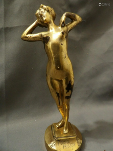 Antique Art Nouveau Bronze Sculpture Nude Premier