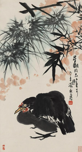 Chinese bird painting by Pan Tian Shou