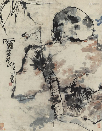 Chinese cat painting by Pan Tian Shou