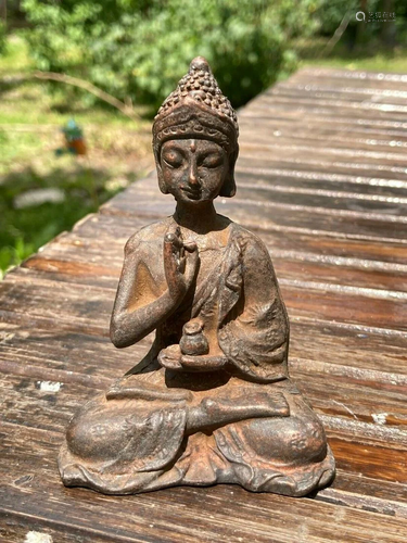 ANTIQUE VINTAGE CHINESE TIBETAN BRONZE SMALL BUDDHA