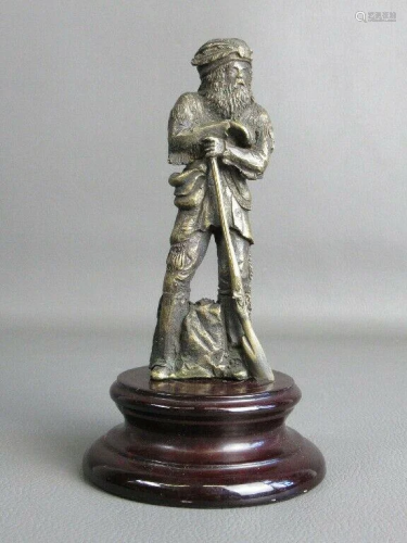 Davy Crockett Sculpture Cast Bronze Vintage Statue