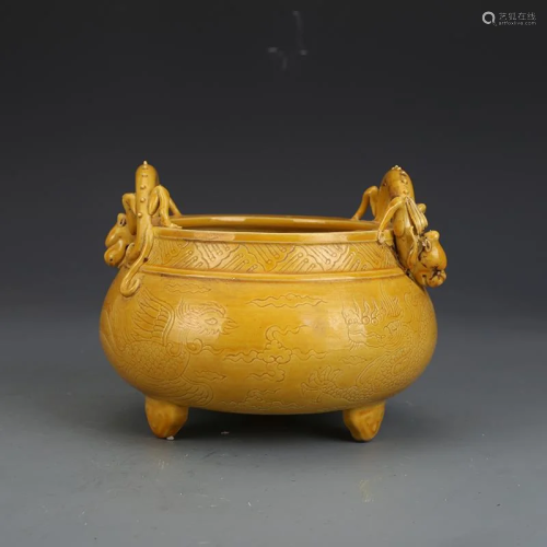 Ming dynasty brown glaze incense burner