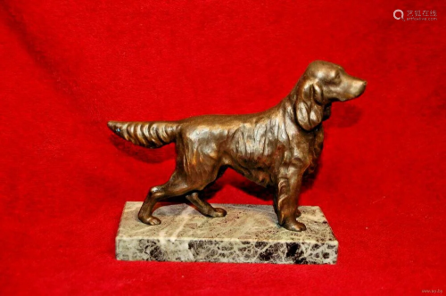 New solid bronze English irish Setter miniature dog