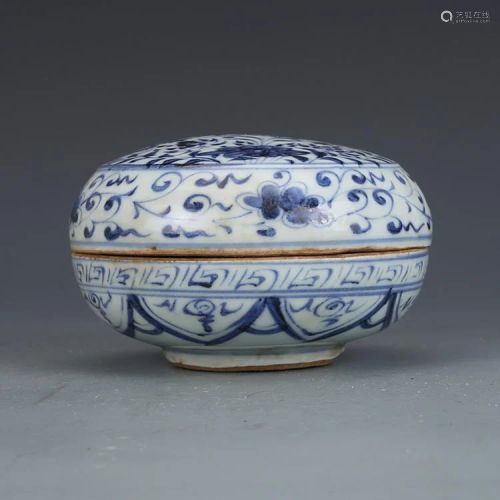 Yuan dynasty blue glaze covered box