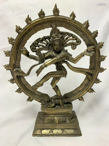 Vintage Shiva Statue Bronze Sculpture