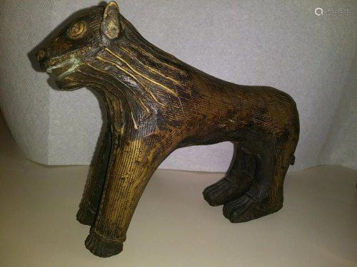 Antique Bronze Tiger Sculpture