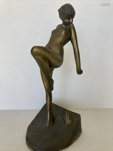 Sarsaparilla Vintage Frankart Metal Sculpture of Nude