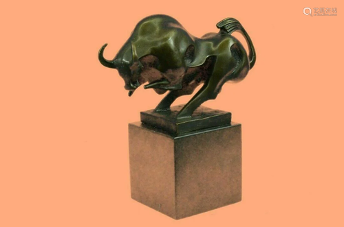 Bronze Sculpture Modern Art Bull Bookend Book End Hot