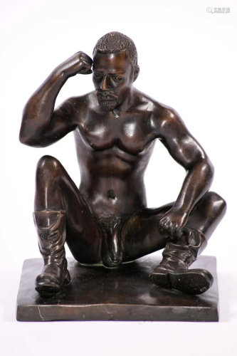 Seated male nude