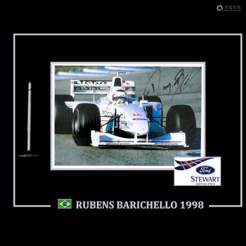 Rubens BARRICHELLO. Photo couleur dédicacée par Rubens Barri...