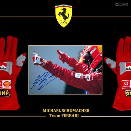 Michael SCHUMACHER. Photo couleur dédicacée par Michael Schu...